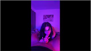 Real Orgasms: Natural Big Titty Goth Slut Worships & Fucks A Thick Cock