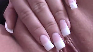 Hot and horny dark haired slut masturbates