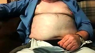 Hairy Grandpa Bear Strokes His Big Cock