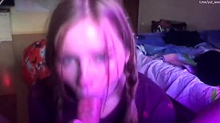 Yuiwoo POV Blowjob: Cute Teen Stepsister Sucks Big Cock and Gets Facial Cumshot