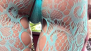 Sexy Fishnet Catsuit with Mega Piss!