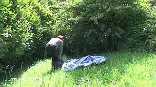 Pretty Young Redhead Slut Suntbathing Licked and Fucked by Pervert