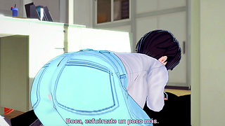 Fucking his best friend's mother in the Hentai office