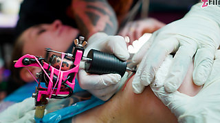 Tattooed Couple Fuck with Big Cocks Merry Gets Inked Foursome