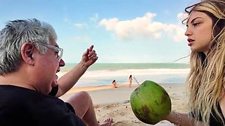I ask a duo in the Caribbean for a coconut and boink the damsel while the hubby heads to get it.