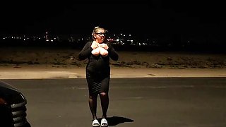 Thick BBW Wife Public Sex with Husband in Park at Night - Outdoor Blowjob & BBC Fuck