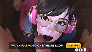 Overwatch D.va Bad Girl Academy - Ruins Test, Takes Mentor's Cock Deep in Ass