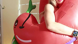I Seduce My Giant Inflatable Snake in a Black Bikini