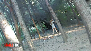 Nataly Divine Girl Sucking Her BF in the Wood, Shoot by a Voyeur