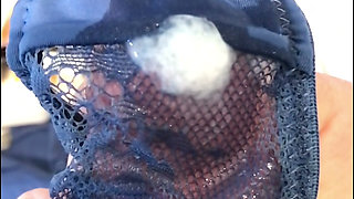 Wife sent a video and asked to cum on her panties