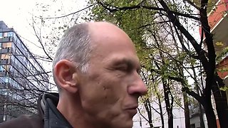 German tall housewife approached and fucked by grandpa