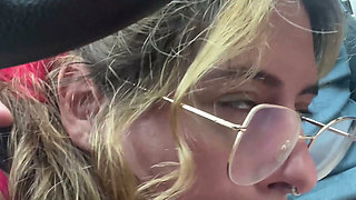 Hairy Pussy Slut Gives Me a Car Blowjob During Roadtrip! Chloe Kreams, Steve Rickz