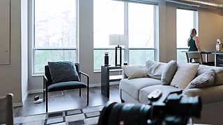Busty cuckold blond white milf was playing with bbc while