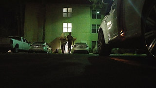 Thick BBW Wife in Lingerie in Public Hotel Parking Lot! Badblondiemonroe