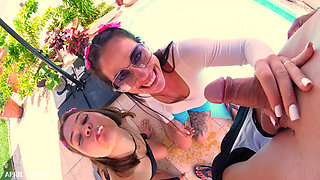 Kinky Mary Gets Wild in the Pool: Pee Play, Girl Kissing, Oral & Wet Threesome