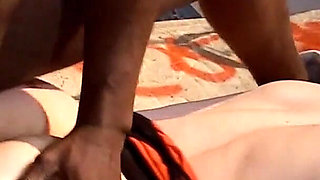 Lucia Love lets a black guy with a monster cock fuck her in a side street