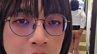 Shemale Ting xuan masturbates in front of the mirror
