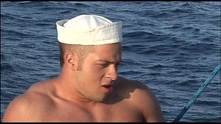 Two Hung Muscle Studs Take Turns Drilling a Young Jock Anal