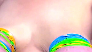 200 Rubber Bands on Huge Tits