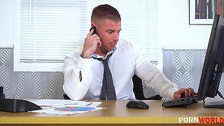 Busty British bombshell Brooklyn Blue blows banker and rides his schlong GP1211