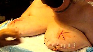 Big Boobed Blonde Masturbates With A Dildo In The Bathroom