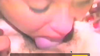 A Trashy Blonde Sucks Cock and Licks Ass