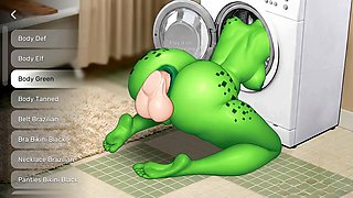 Creampie, stuck, trying on clothes
