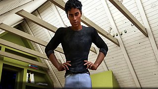 Hentai anime, futanari sex, eye contact blowjob