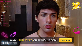 Skinny Colombian with Huge Fat Cock Gets Horny in the Bathroom and Records Himself