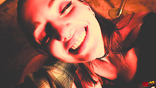 Trapped Slut pushed to Strip and Suck off Captor