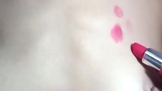 Sexy And Hot Boobs Pressing And Playing With Lips