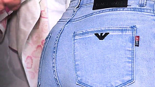 Jerking off and Cumming on My Maid's Denim Ass (free Use)