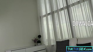 Petite Thai teen picked up from coffee shop and fucked hard after getting a hot mouth