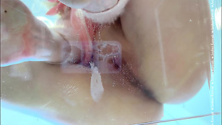 Cockriding at It's Finest: Fucked a Dildo on a Glass Stool