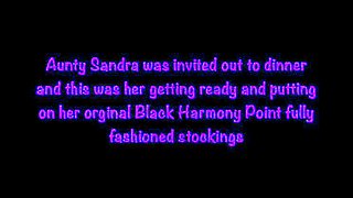 Sexy British Aunty Sandra Shows Off Her Shaved Pussy In Lingerie & Stockings