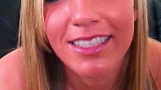 Blonde teen Barbie with hairy pussy fucked by thick black cock