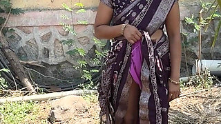 The Tender Garden Was Looking up at the Coconut Tree with the Saree up