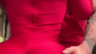 Yoga Afternoon with a Beautiful Schoolgirl in Red Leggings Makes My Cock Hard and I Have to Fuck Her