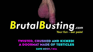 Testicular Trampoline! Twisted, Crushed and Kicked! Sadistic Destruction of His Useless Genitals! - Dave Moon - Mia - Bbusting
