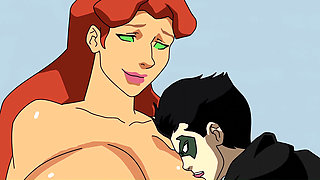 Robin's first time fucking thick curvy starfire