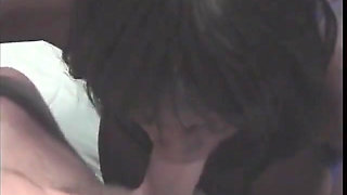 Black beauty is taking this big white cock in her mouth