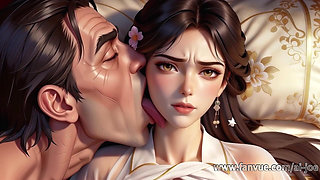 A Chinese Girl in Ancient Costume, Best Blowjob, 3p, and Nipple Stimulation, Leaving You Unable to Oppose. Ai-generated