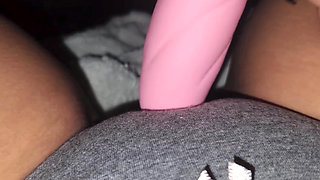 Girl, playing with her pussy, with a hammer big vibes.