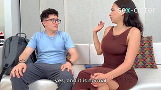 My horny teacher begs me to fuck her tight hot pussy with my big nerd cock in our English class! - Rough
