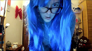 Blue haired girl fart in your face