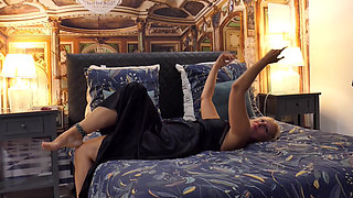 Amateur Blonde Mature Wife Enjoys It in Lingerie