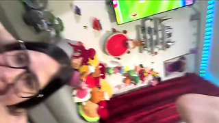 Cute step-cousin gives him a nice time with blow and rimjobs, fucking in doggy also POV