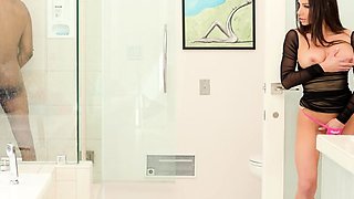 Big titted stepmom works around stepson's black pecker