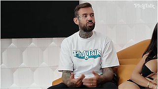 Lena The Plug, Throat Goat And Savvy Suxx - Freaky Blonde Deepthroats Interviewers Dick Until Her