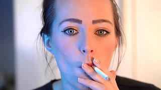Sensual Close up Smoking with Petite Girl